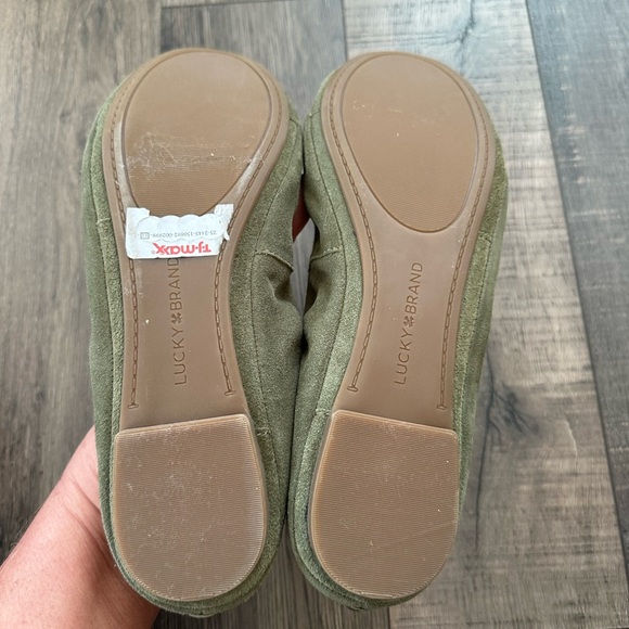 Lucky Brand Erin Ballet Flats Olive Green Suede Women’s Size 8.5 NEW - Picture 6 of 7